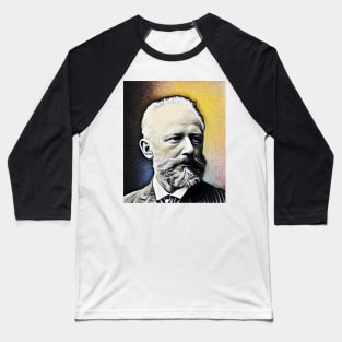 Pyotr Ilyich Tchaikovsky Yellow Portrait | Pyotr Ilyich Tchaikovsky Artwork 9 Baseball T-Shirt